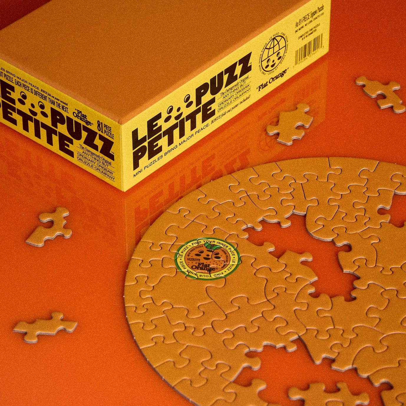 Round Puzzle (81 Pieces) ~ Flat Orange