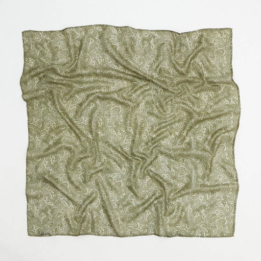 Vintage Silk Square ~ Light Sage