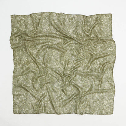 Vintage Silk Square ~ Mint Flower