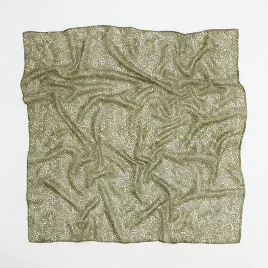 Vintage Silk Square ~ Mint Flower