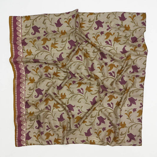 Vintage Silk Square ~ Floral Wave
