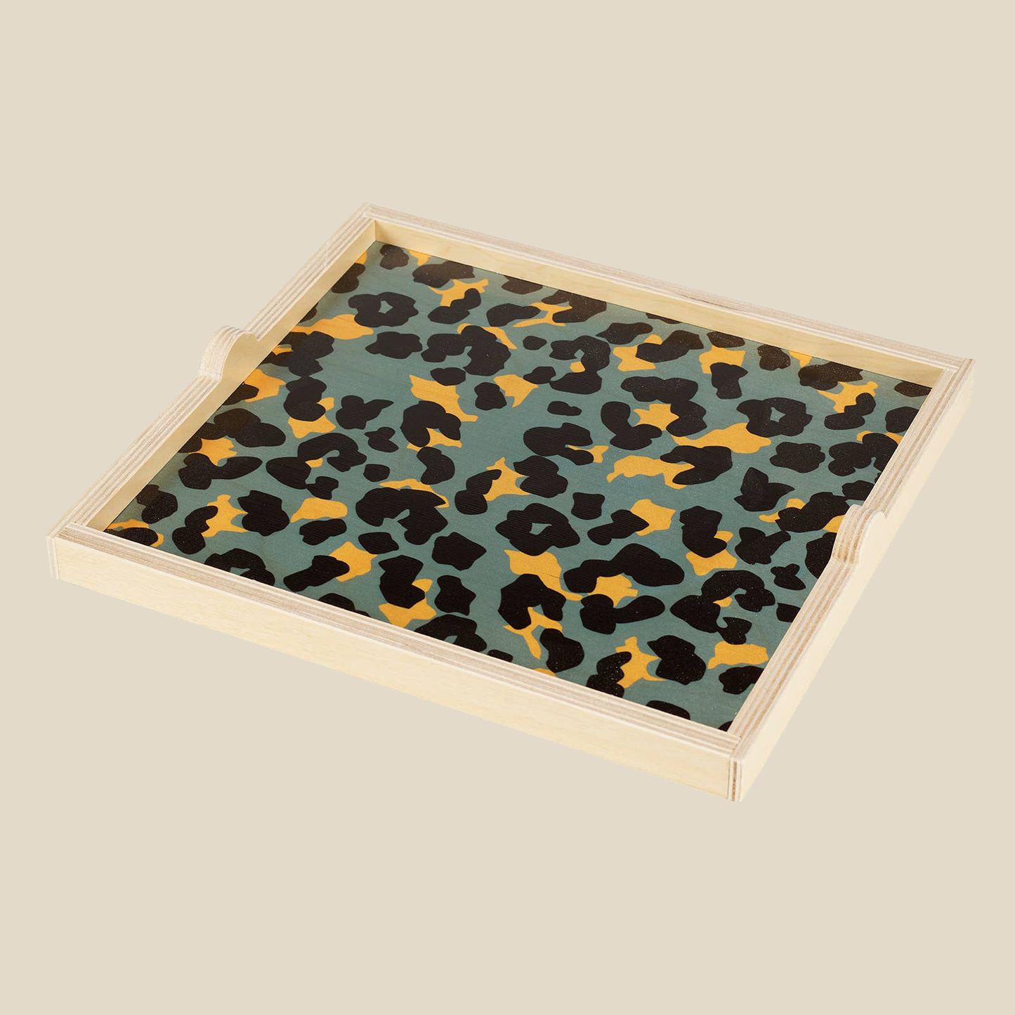 Square Tray ~ Cheetah Teal