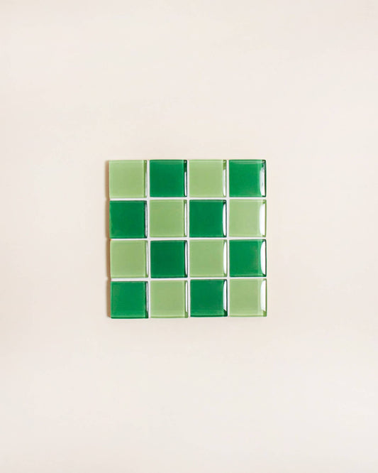 Glass Tile Coaster - Green Apple