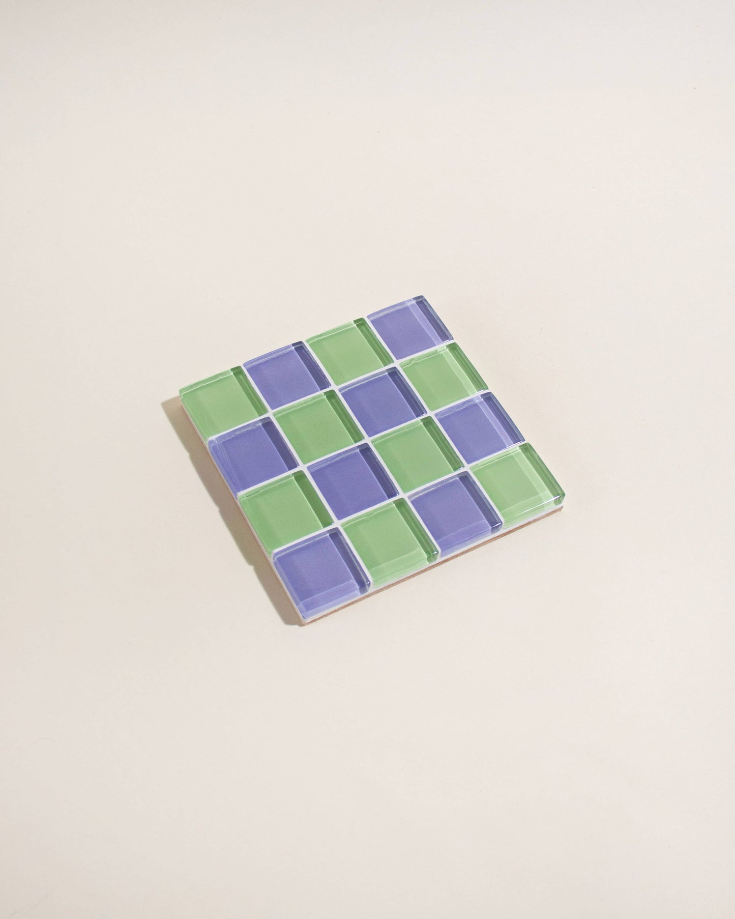 Glass Tile Coaster ~ Ube Matcha Latte