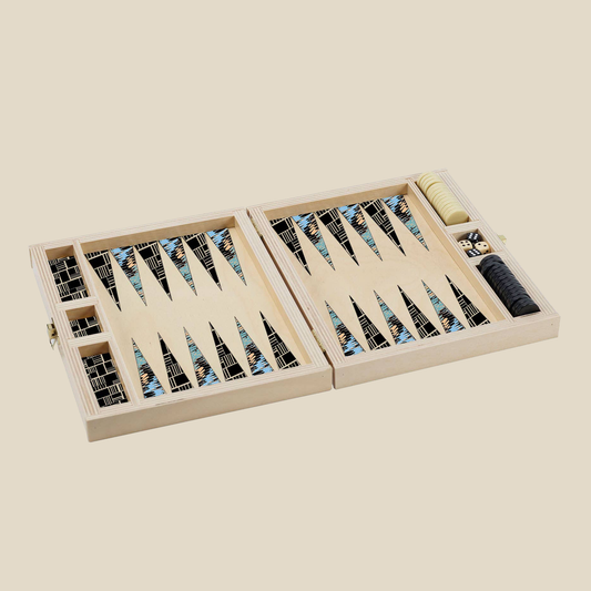 Backgammon Set (Travel) ~ Seafoam Marble