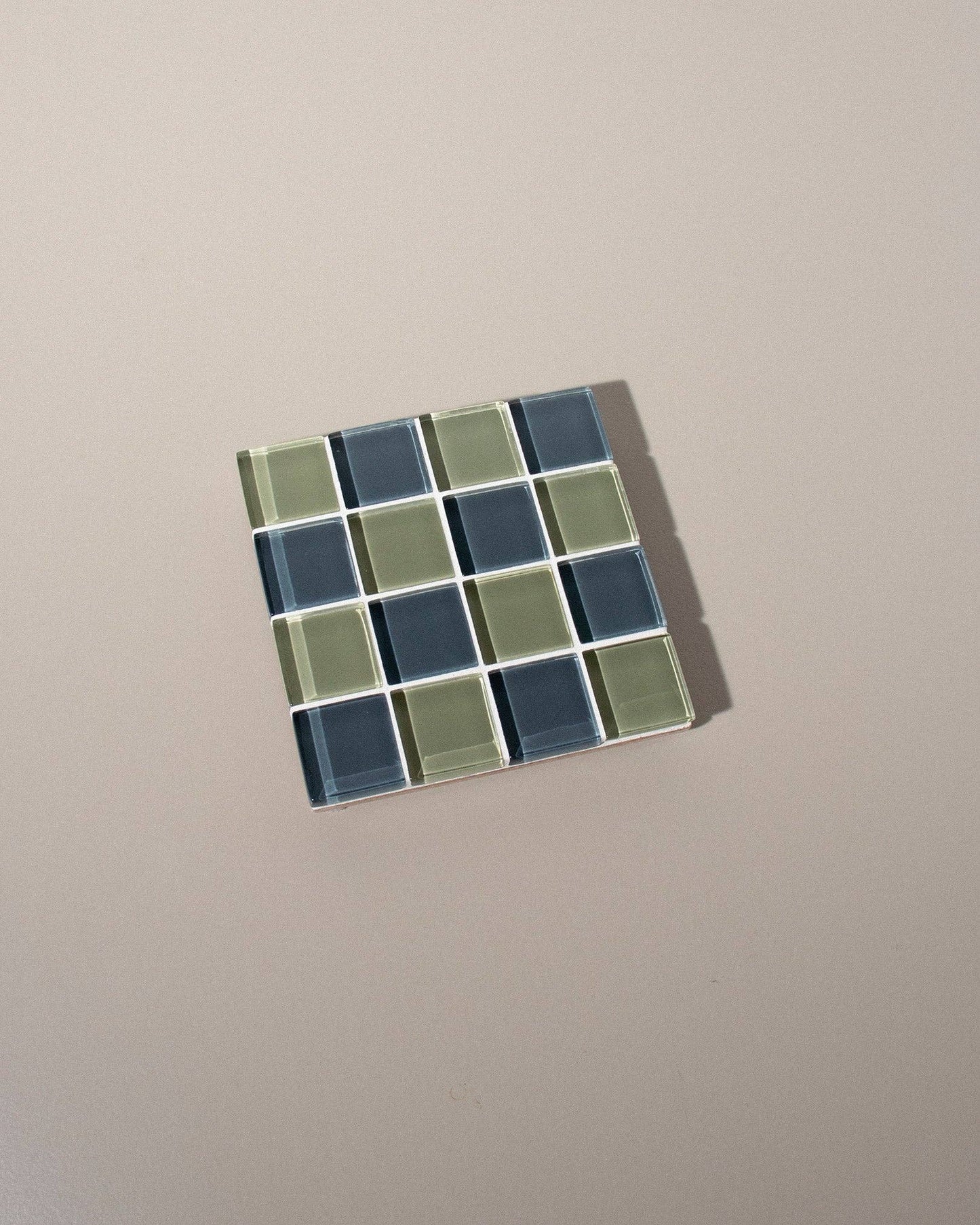 Glass Tile Coaster ~ Dusted Moss