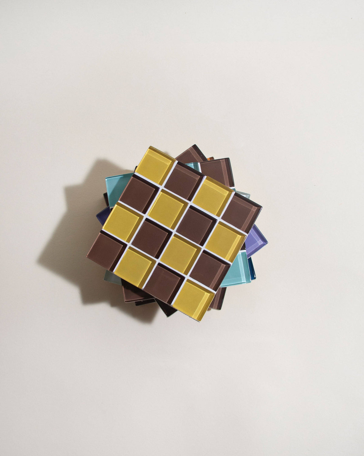 Glass Tile Coaster ~ Toffee & Almond Dark Chocolate