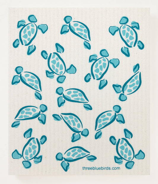 Swedish Dishcloth ~ Blue Sea Turtles