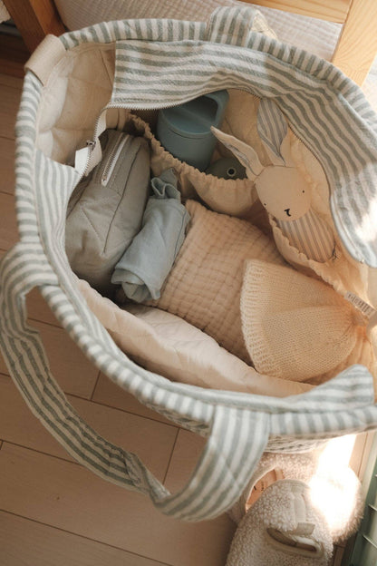 Diaper Bag ~ Sage Stripe