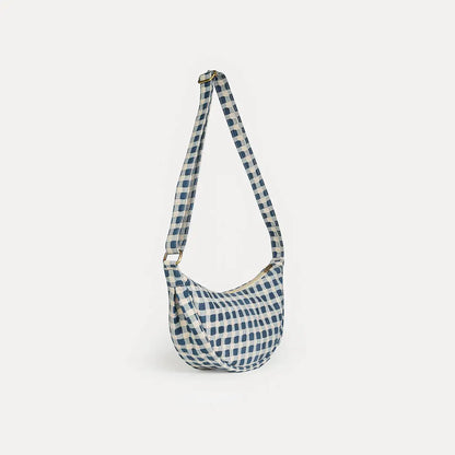 Moon Sling Bag ~ Indigo Gingham