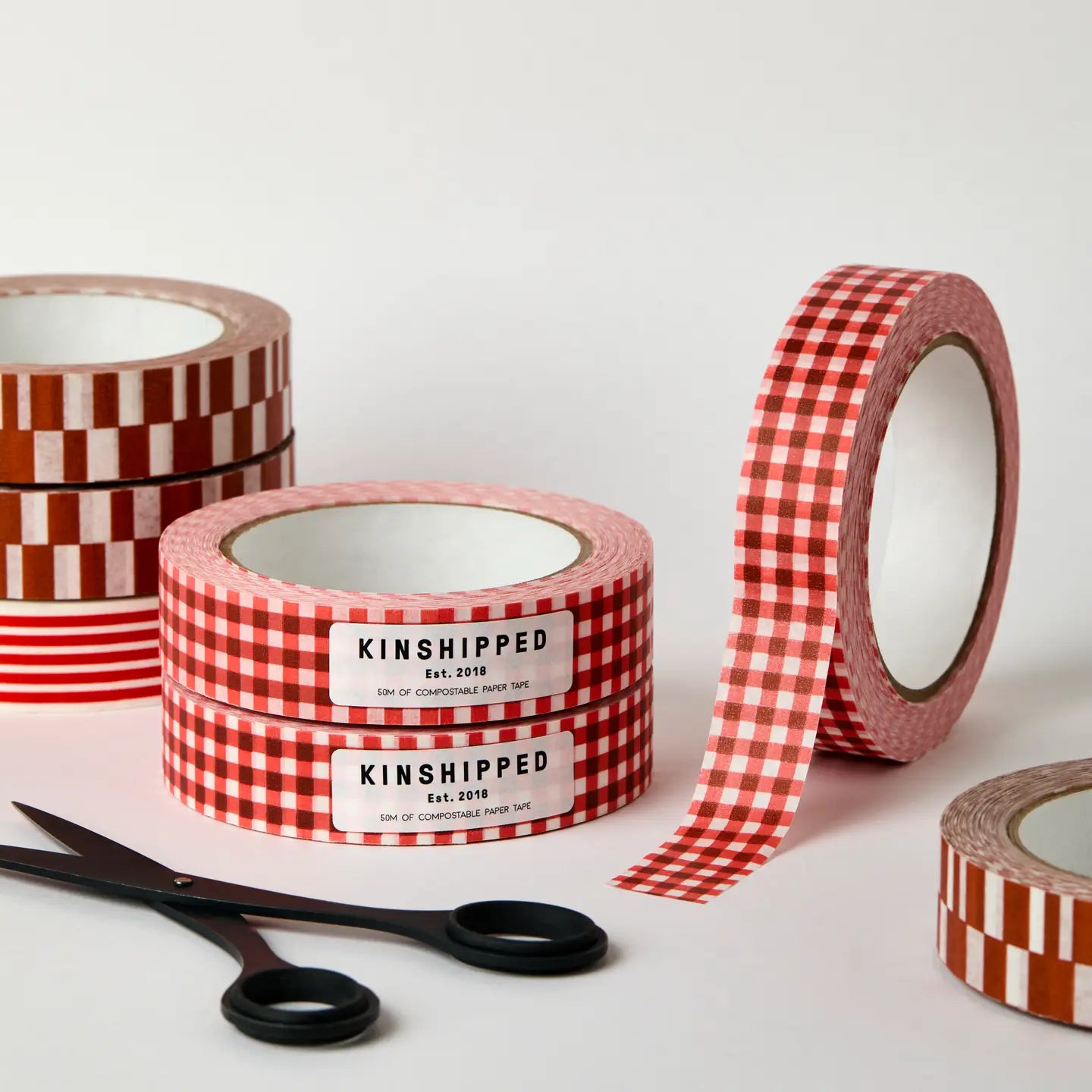 Compostable Paper Tape ~ Red Gingham