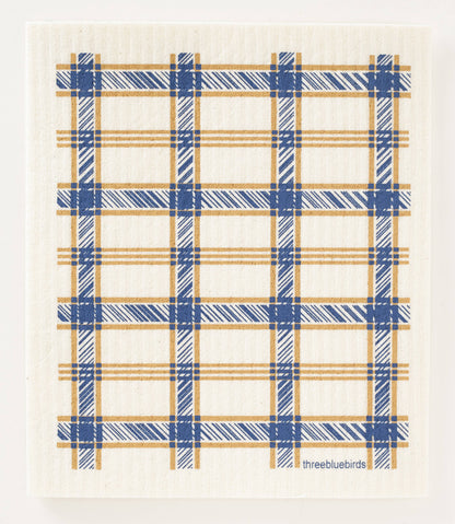 Swedish Dishcloth ~ Blue Plaid