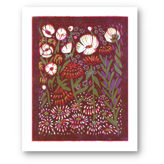 Art Print ~ Zinnias & Anemones