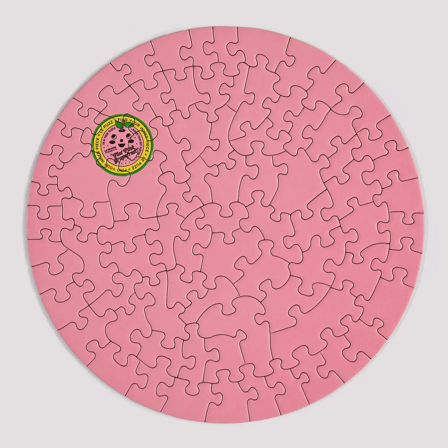 Round Puzzle (81 Pieces) ~ Flat Pink Grapefruit