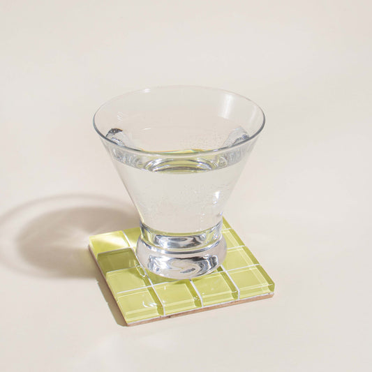 Glass Tile Coaster ~ It's Lemon
