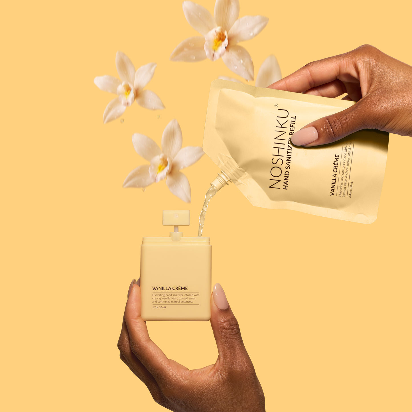 Refillable Pocket Sanitizer ~ Vanilla Créme