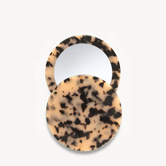 Compact Circle Mirror ~ Blonde Tortoise