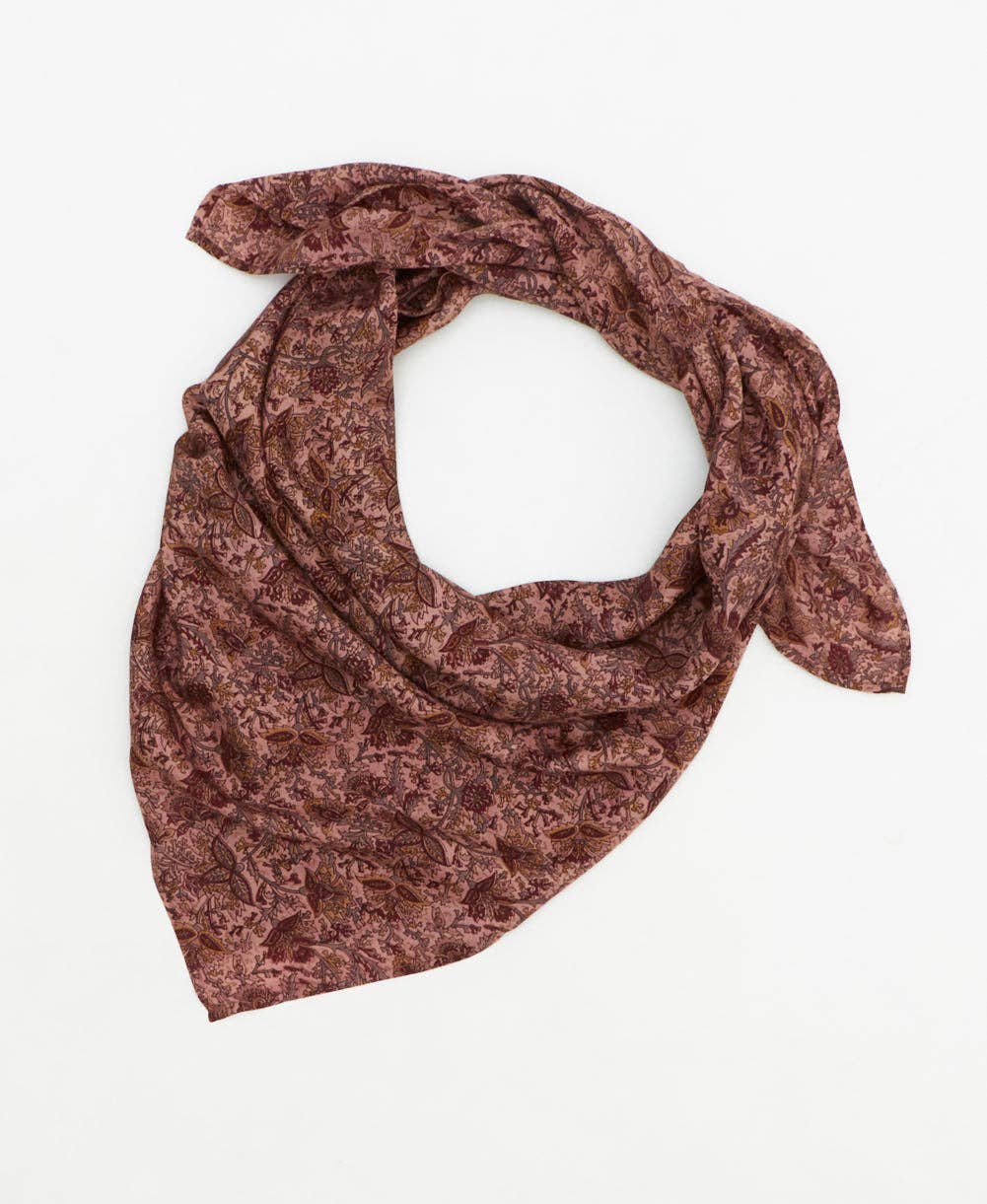 Vintage Silk Square ~ Berry Vine