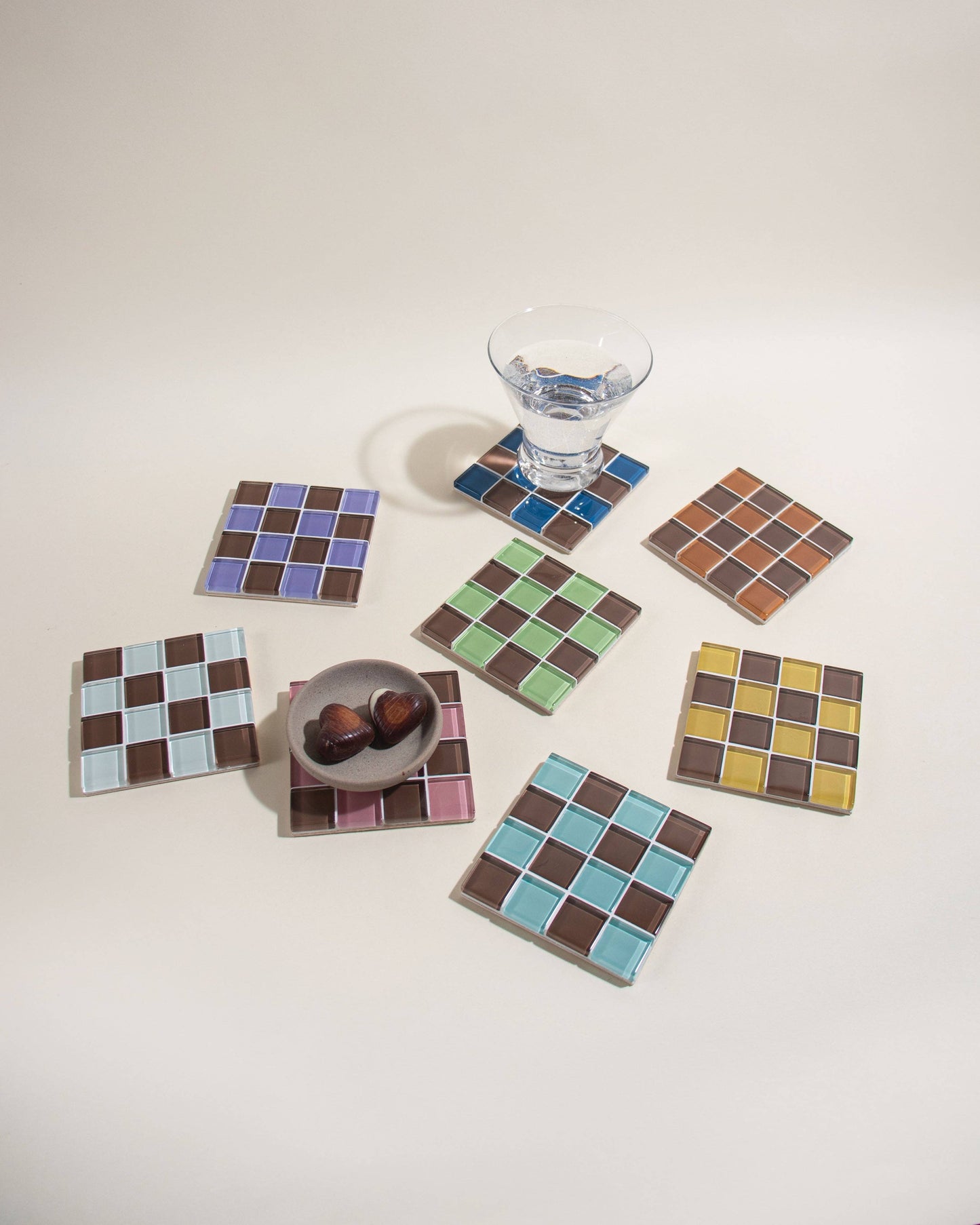 Glass Tile Coaster ~ Sea Salt Dark Chocolate