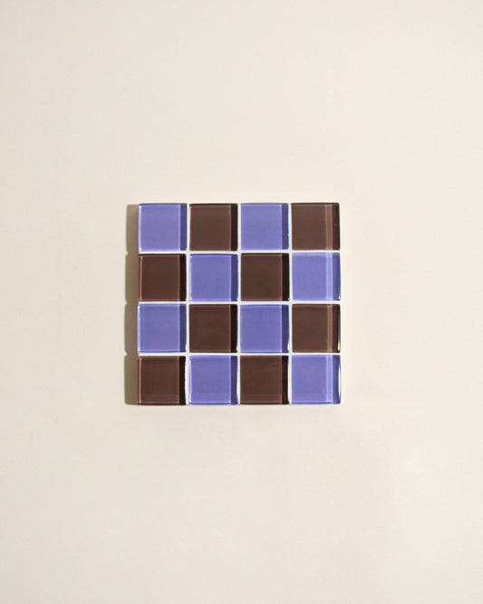 Glass Tile Coaster ~ Lavender Dark Chocolate