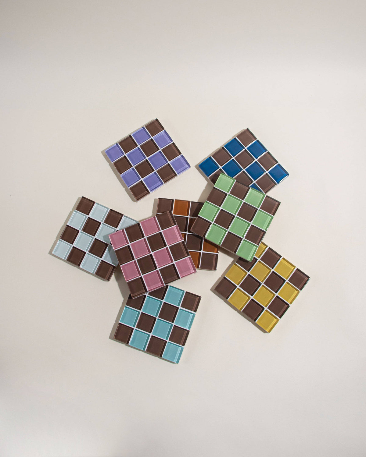 Glass Tile Coaster ~ Mint Dark Chocolate