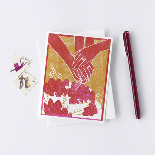 Wedding Greeting Card ~ Cutting the Cake