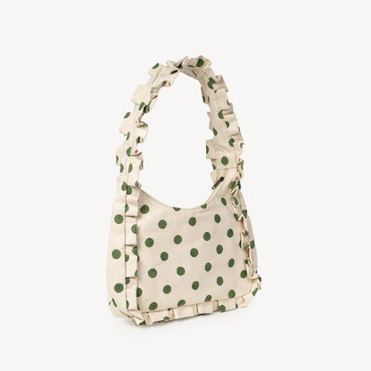 Momo Shoulder Bag - Olive Dot