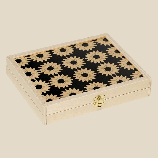 Travel Backgammon Set ~ Monochrome Daisy