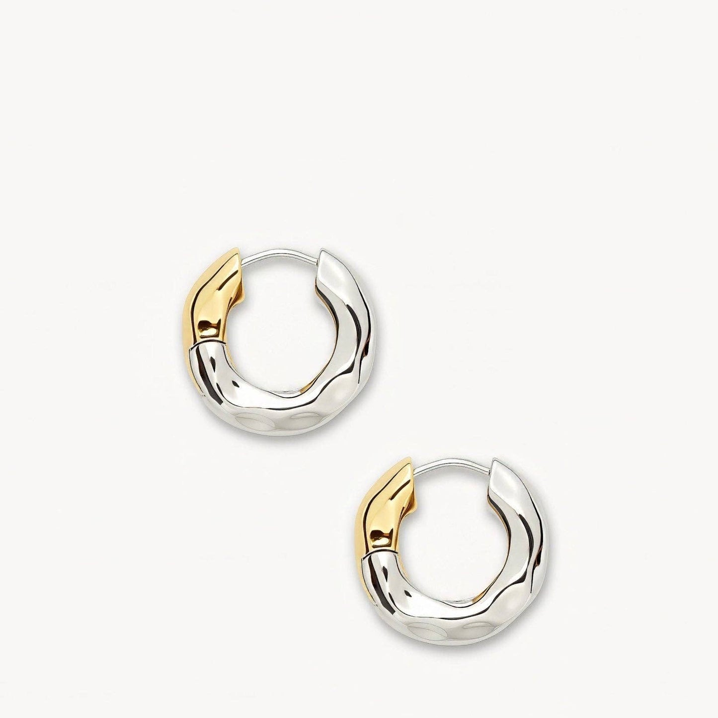 Wavy Chunky Hoops ~ 3/4 Silver