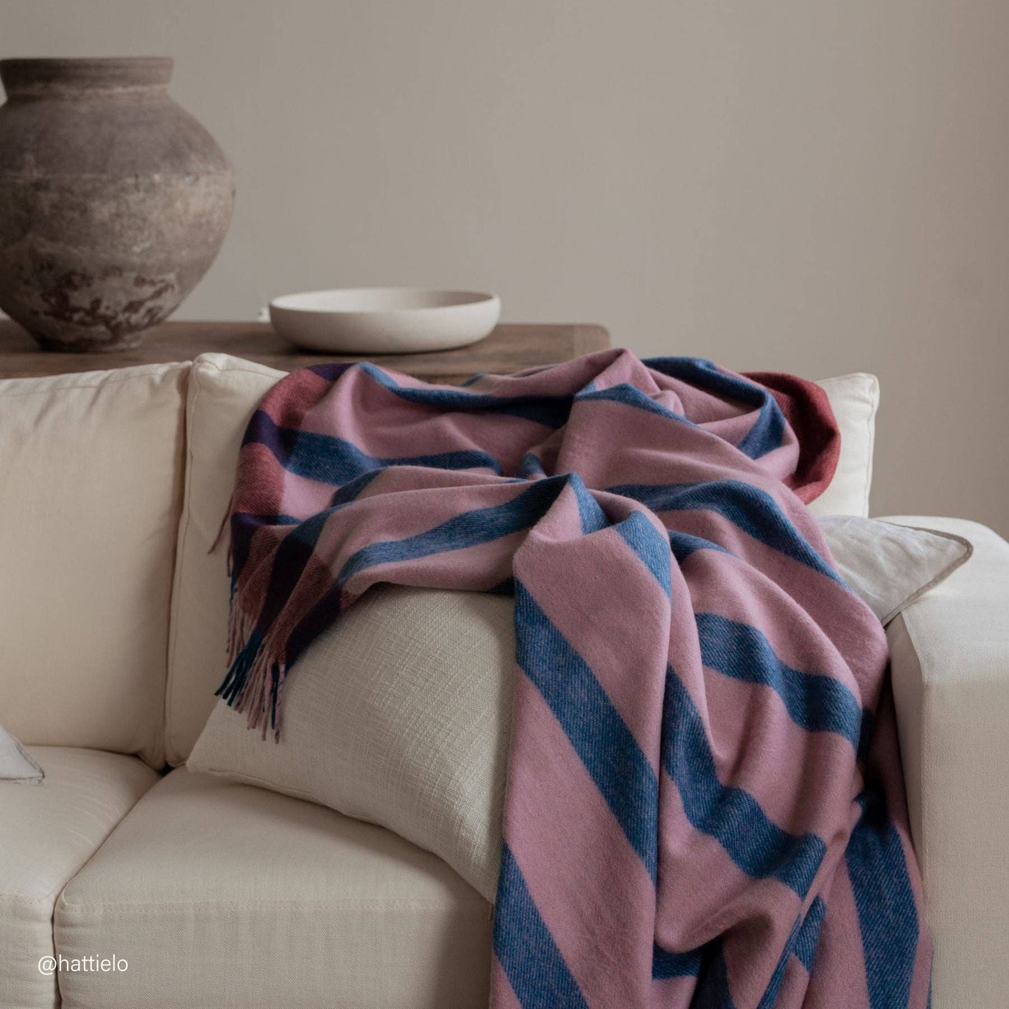 House Blanket ~ Berry Frame Stripe