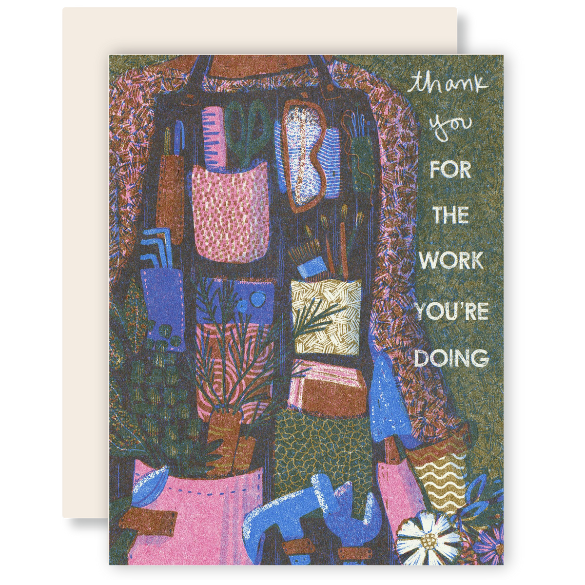 Thank You For Your Work (Apron) - Activism Risograph Card