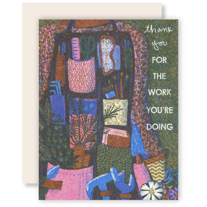 Thank You For Your Work (Apron) - Activism Risograph Card