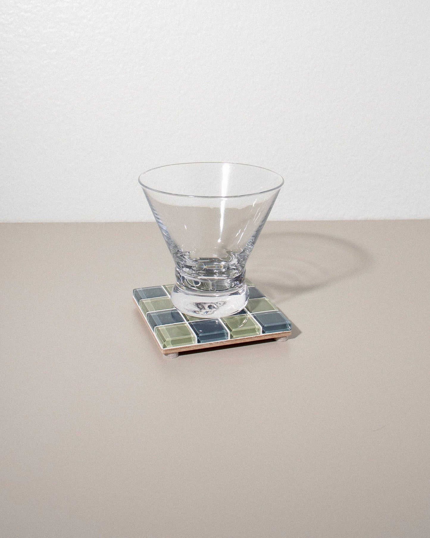 Glass Tile Coaster ~ Dusted Moss