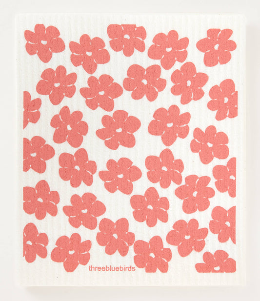 Swedish Dishcloth ~ Coral Poppies