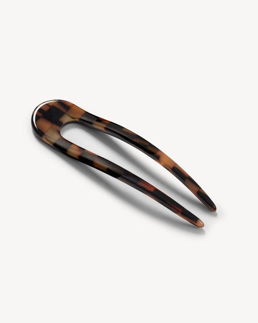 French Hairpin ~ Blonde Checker