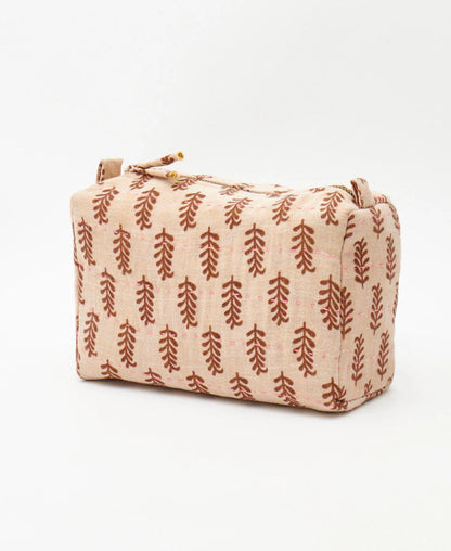 Medium Toiletry Bag ~ Leaf Motif