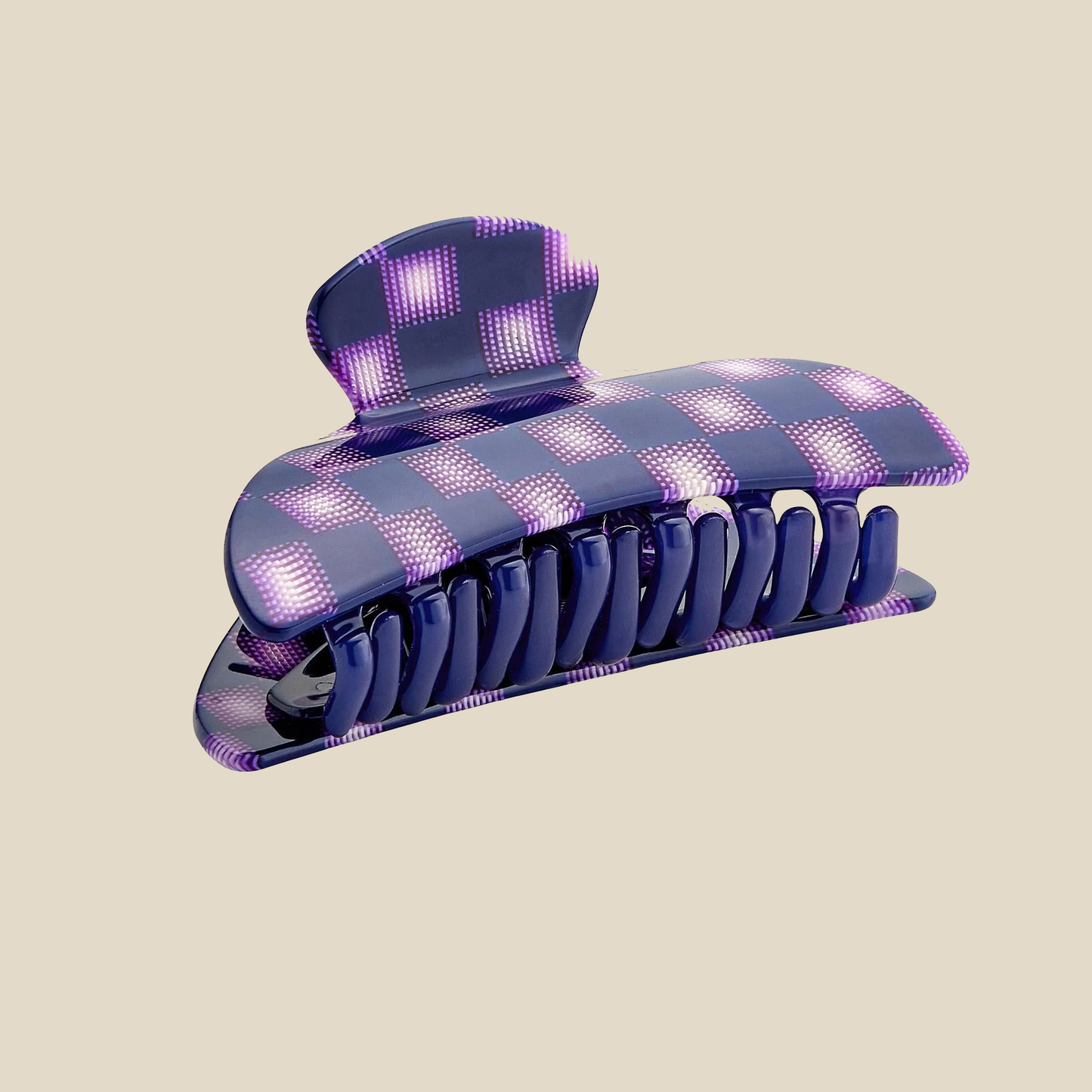Hair Claw ~ Purple Checker