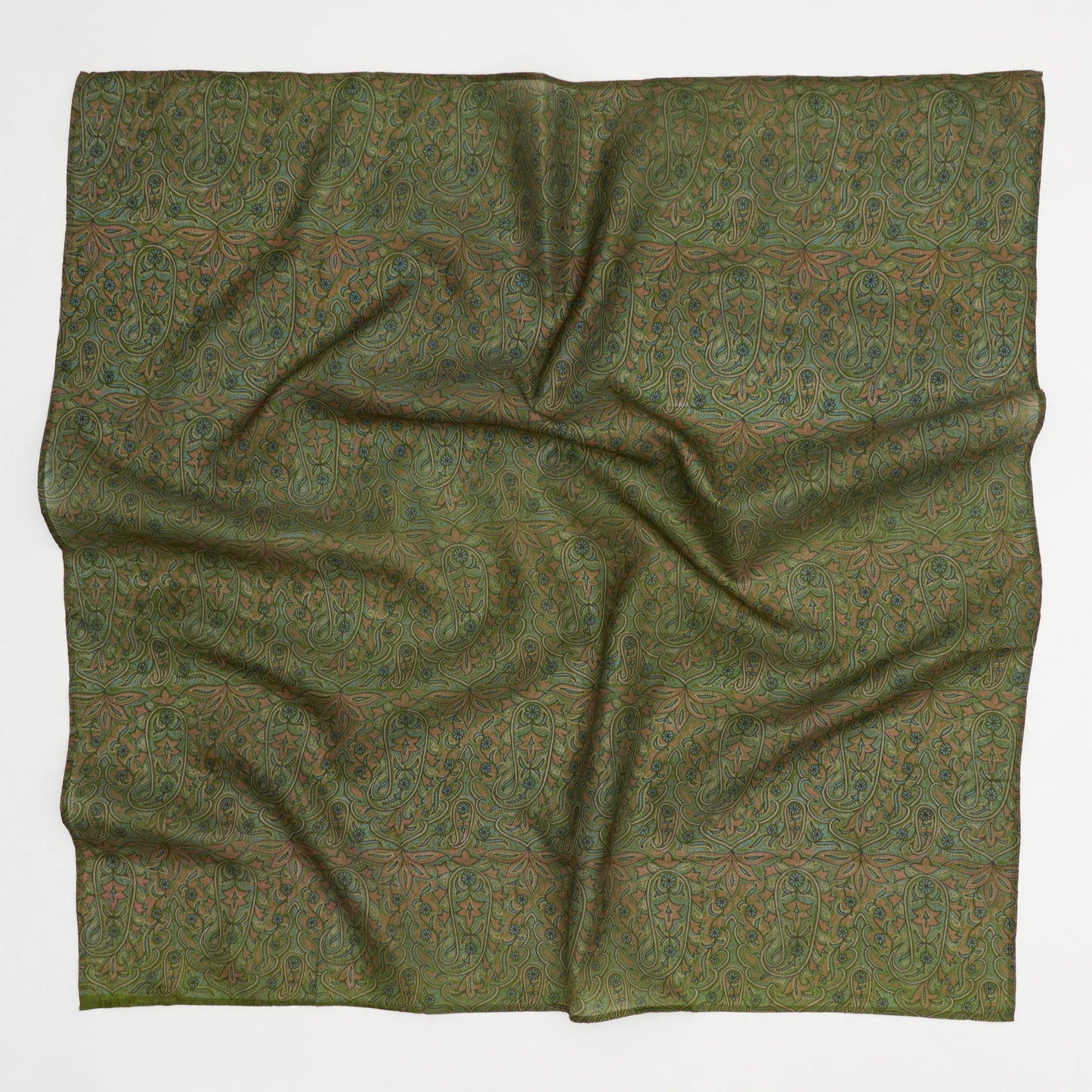 Vintage Silk Square ~ Garden Greens