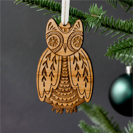 Wood Ornament  ~ Owl