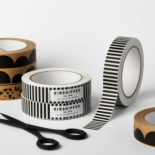 Compostable Paper Tape ~ Vertical Stripes