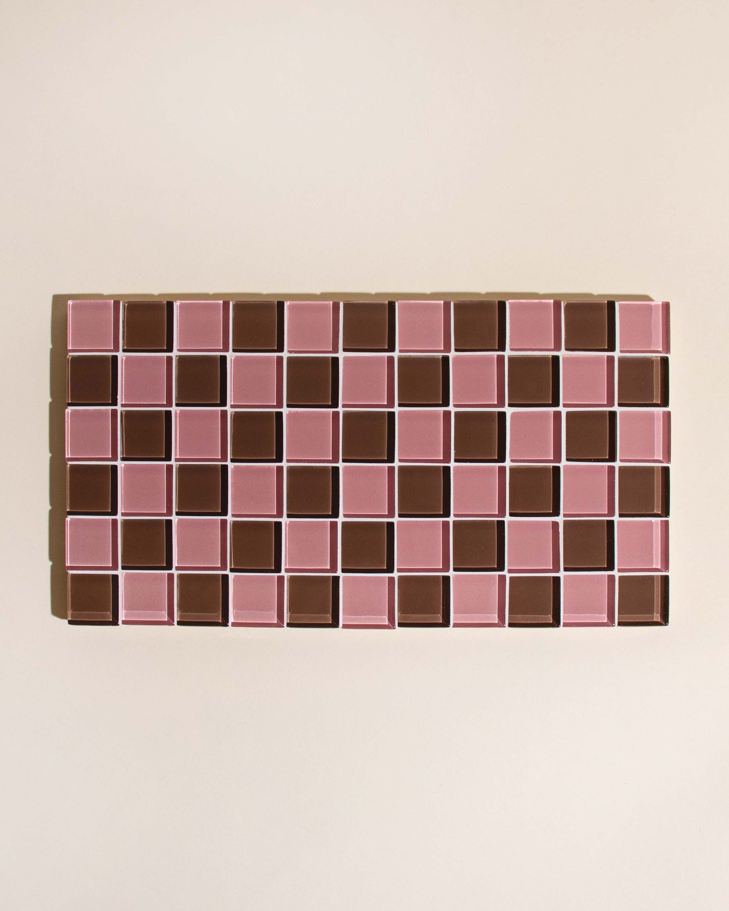 Rectangular Glass Tile Tray ~ Strawberry Dark Chocolate