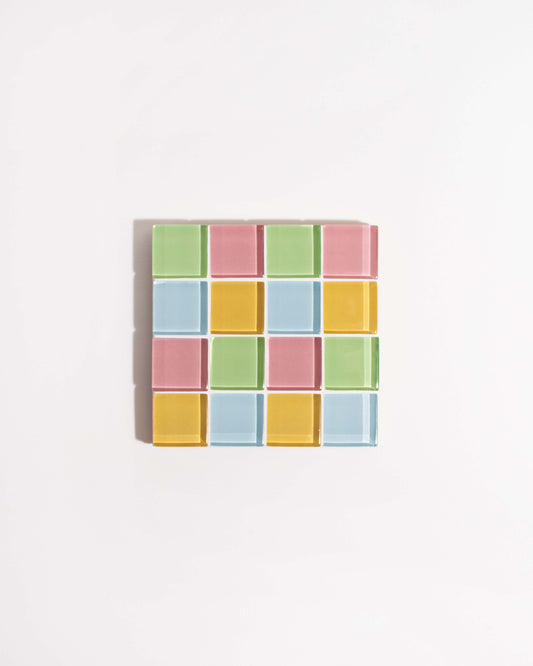 Glass Tile Coaster ~ Spring Sprinkles