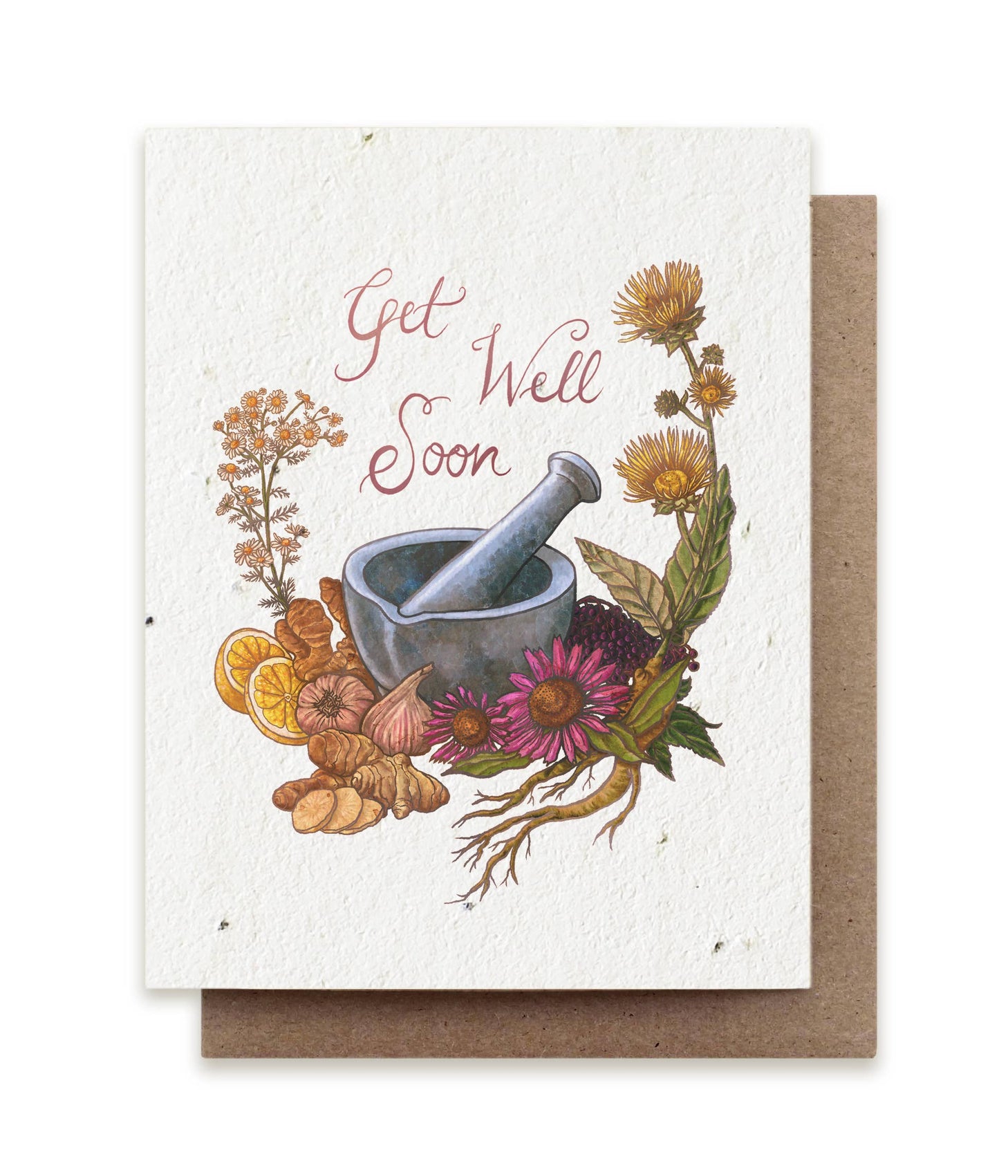 Greeting Card ~ Get Well Soon (Plantable Herbal Seed Card)