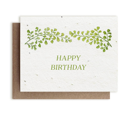 Greeting Card ~ Botanical Happy Birthday (Plantable Herb Seed Card)