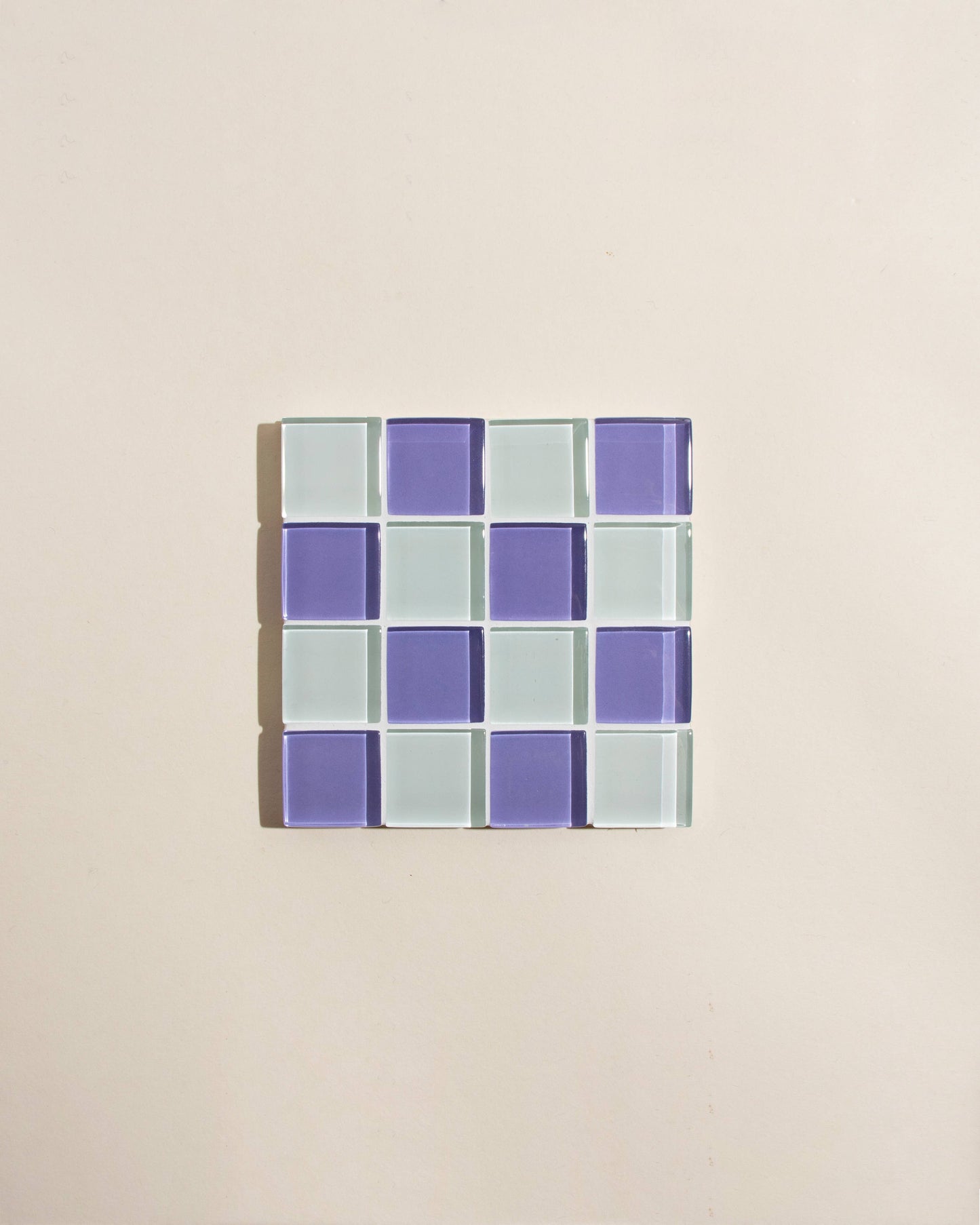 Glass Tile Coaster ~  Lavender Latte