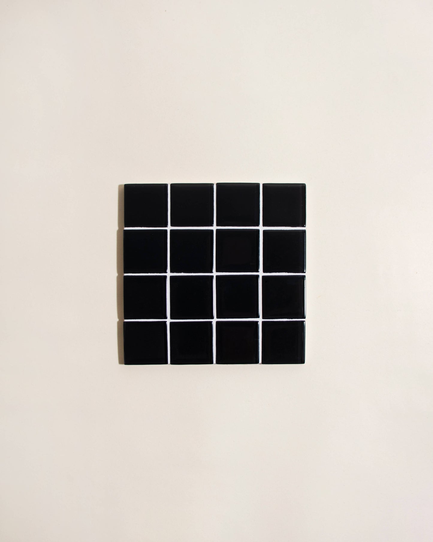 Glass Tile Coaster ~ Black Canvas