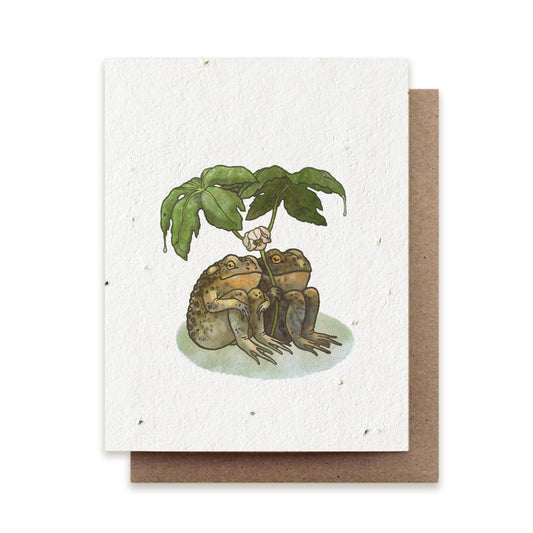 Greeting Card ~ Two Toads Together (Plantable Herbal Seed Paper)