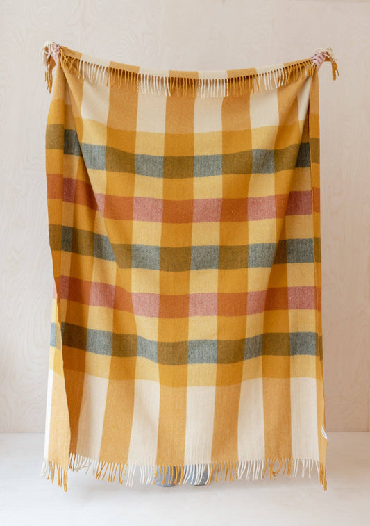 House Blanket ~ Golden Stripe Check
