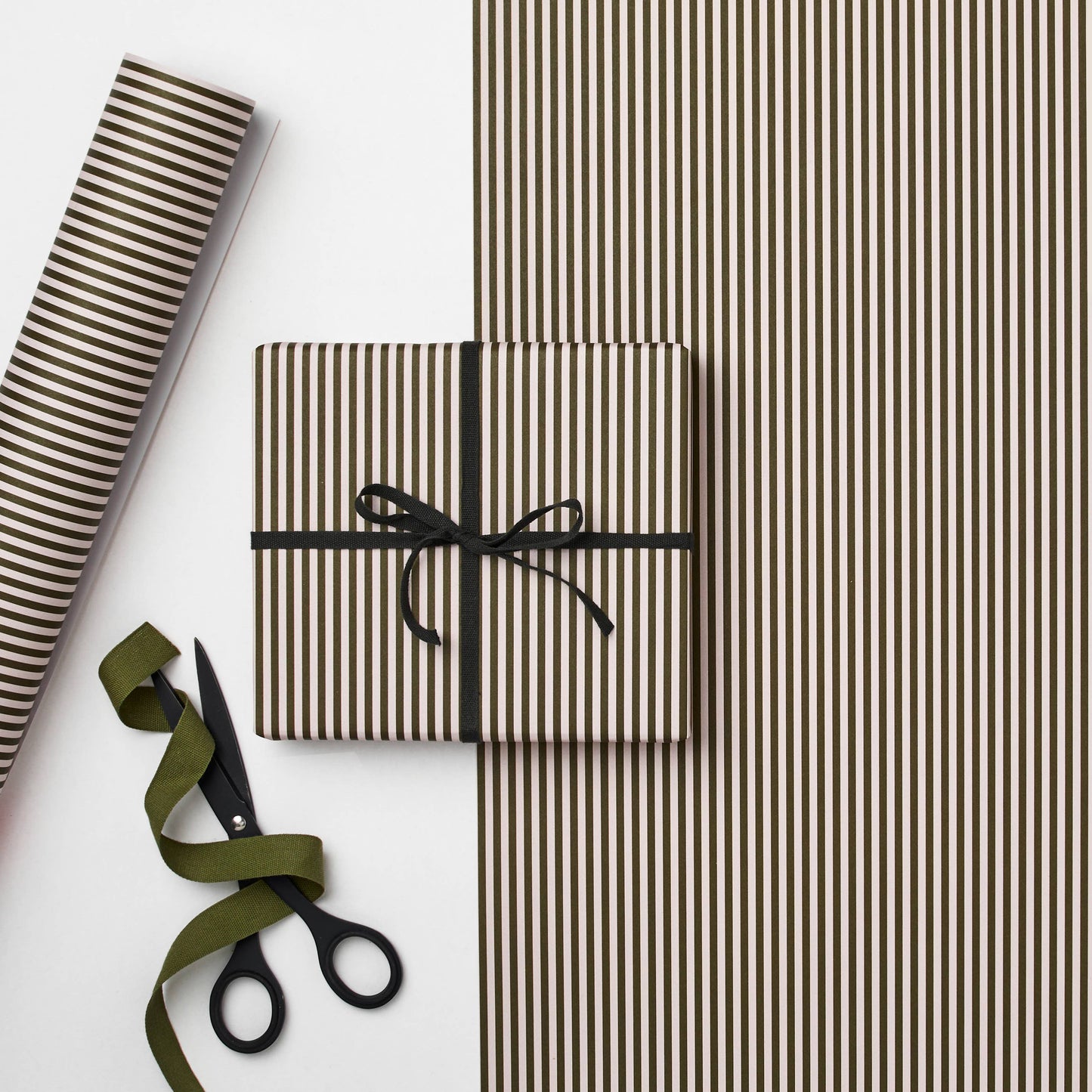 Complimentary Gift Wrapping ~ Thin Green Stripe