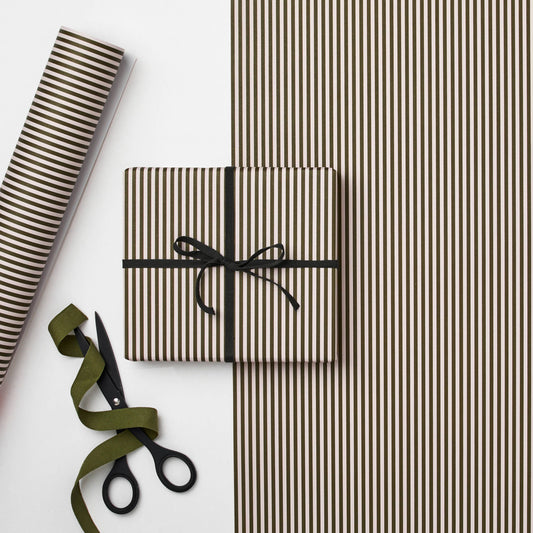 Complimentary Gift Wrapping ~ Thin Green Stripe